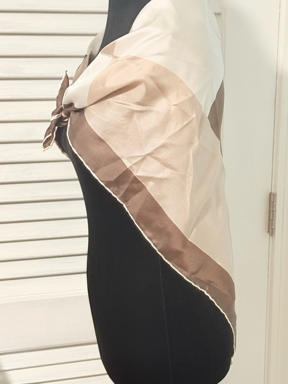 Valentino Silk Brown and Cream Geometric Scarf/Wrap! - Picture 5 of 6